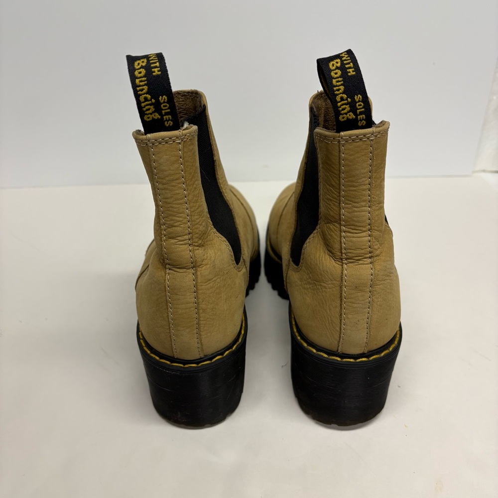 Dr Martens  Rometty Nubuck Leather Platform Chelsea Sand Boots Size 10 - Picture 2 of 11